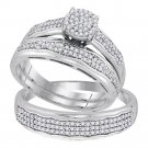 0.50 CT Matching BAND Diamond RING Set HIS HERS 10k White Gold Surprise Edition