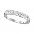 10k White Gold Womens Delicate Diamond Wedding BAND Bridal RING 1/3 Ct Size 5-11