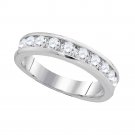 14k White Gold Round Diamond Band Wedding Anniversary Bridal Ring 1.00 Ctw