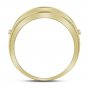 14k Yellow Two-tone Gold Mens Round Channel-set Diamond Single Row Wedding Band