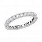 14k White Gold Round Diamond Eternity Wedding Anniversary Ring 1-1/2 Ctw