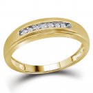 Mens Round Diamond Wedding Anniversary Band Ring 1/12 Cttw 10k Yellow Gold