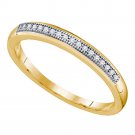 10k Yellow Gold Petite Slender Womens Bridal Wedding Band Ring 1/20 Ct Carat