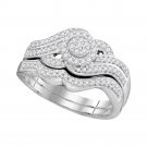 0.45 CT Womens Classic Round Cut Diamond Wedding BAND Engagement RING SET Bridal