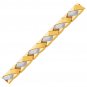 14k Two-Tone Gold Fancy Weave Bracelet with Contrasting Finish Fine Top Quality