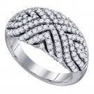 Womens Vintage Inspired Diamond Fashion RING 10k White Gold 1.10 Carat Size 5-11