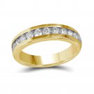 1.00 CT 10k Yellow Gold Mens Diamond Wedding Anniversary Band Ring SIZE 8-13