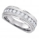 MENS Fashion Wedding Band RING 10k White Gold Anniversary 1.00 CT Size 8-13
