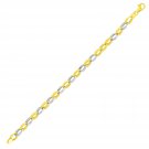14k Two-Tone Gold Oval Double Link Style Bracelet