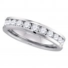 1.00 CT Carat Ladies 14k White Gold Quality Diamond BAND Wedding RING Size 7