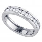 0.96 CT Carat 14k White Gold Diamond Single Row Wedding Band RING Size 5-11