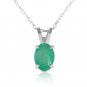 0.75 Carat 14K Solid White Gold Necklace Natural Emerald
