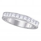 14k White Gold Womens Princess Channel-set Diamond 4.5mm Wedding Band 1.00 Cttw