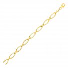 Polished Oval Marquise Link Bracelet in 14k Yellow Gold