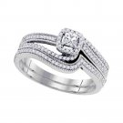 0.39 CT Diamond Engagement RING Wedding Band Set Princess Cut 10k White Gold