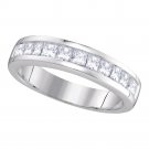 14kt White Gold Princess Channel-set Diamond Single Row Wedding Band Size 9