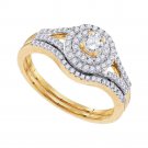 Womens Diamond Bridal Wedding Engagement Ring Band Set 10k Yellow Gold 0.50 Ct