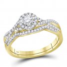Womens Diamond RING Bridal Wedding BAND Matching Set 0.53 Carat 10k Yellow Gold