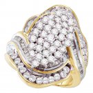 10k Yellow Gold Ladies Diamond Oval Cluster Wedding Engagement RING 1.75 Cttw
