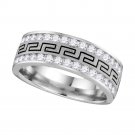Mens Genuine Diamond RING 0.75 CT 14k White Gold Top Quality Band Ring Size 8-13