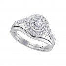 Diamond Round Cut Wedding Engagement Ring Band Set 1/3 Ctw 10k White Gold