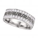 14k White Gold Mens Natural DIAMOND Wedding Band RING Grecco 1.00 CT Carat