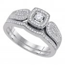 .33 CT Matching Wedding BAND Diamond Engagement RING SET Solid White Gold