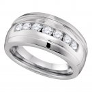 0.78 CT Carat Mens Round CUT Diamond Wedding BAND RING Comfort Fit 3/4 Cttw