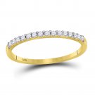 14k Yellow Gold Slender Diamond Women Wedding Anniversary Band Stackable Size 6