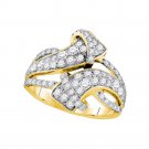 Unique 14k Yellow Gold Womens Diamond RING Wedding BAND Vintage Design 1.5 Ct