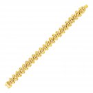 Oval Link Bracelet with Link Details in 14k Yellow Gold