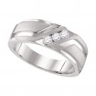 0.24 CT MENS DIAMOND WEDDING ANNIVERSARY FASHION RING 10K WHITE GOLD SIZE 8-13