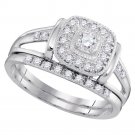 0.33 CT Women's Diamond Wedding Engagement Ring Set Split Shank White Gold