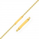 14k Yellow Gold Puffed Mariner Link Children's ID Bracelet