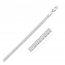 4.4mm Solid 14k White Gold Solid Miami Cuban Bracelet Fine Top Quality Jewelry