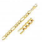 Classic 7.0mm 14k Yellow Gold Solid Figaro Bracelet Fine Top Quality Jewelry