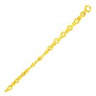 Solid 14k Yellow Gold Dual Round Link Interlaced Bracelet Fine Quality Jewelry