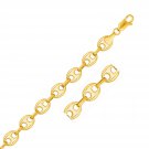 11.0mm 14k Yellow Gold Puffed Mariner Link Bracelet Fine Top Quality Jewelry