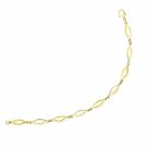 14k Yellow Gold Marquis and Tiny Ring Link Bracelet