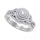 One-of-a-Kind Womens 1/2 Carat White Diamond Halo Wedding Band Engagement RING