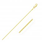 14k Yellow Gold Diamond Cut Round Wheat Chain 1.0mm Necklace Womens Mens Unisex