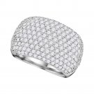 14k White Gold Womens Round Diamond Fashion Band Ring 2-3/4 Cttw