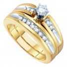 10kt White Gold His & Her Round Diamond Matching Bridal Wedding Ring Set