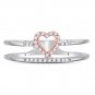 10kt Two-tone White Gold Womens Round Diamond Split-shank Heart Ring 1/10 Cttw