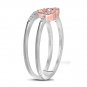 10kt Two-tone White Gold Womens Round Diamond Split-shank Heart Ring 1/10 Cttw