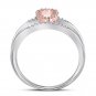 10kt Two-tone White Gold Womens Round Diamond Split-shank Heart Ring 1/10 Cttw