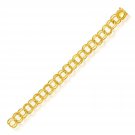 14k Yellow Gold Solid Double Link Charm Bracelet 10.0mm