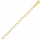 14k Yellow Gold Open Heart Link Bracelet