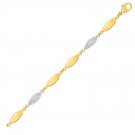 14k Yellow Gold Elegant Diamond Marquise Motif Bracelet 1/5 Carat Fine Jewelry