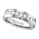 Mens 1.00 CT Diamond Wedding BAND Anniversary RING 10k White Gold SIZE 8-13